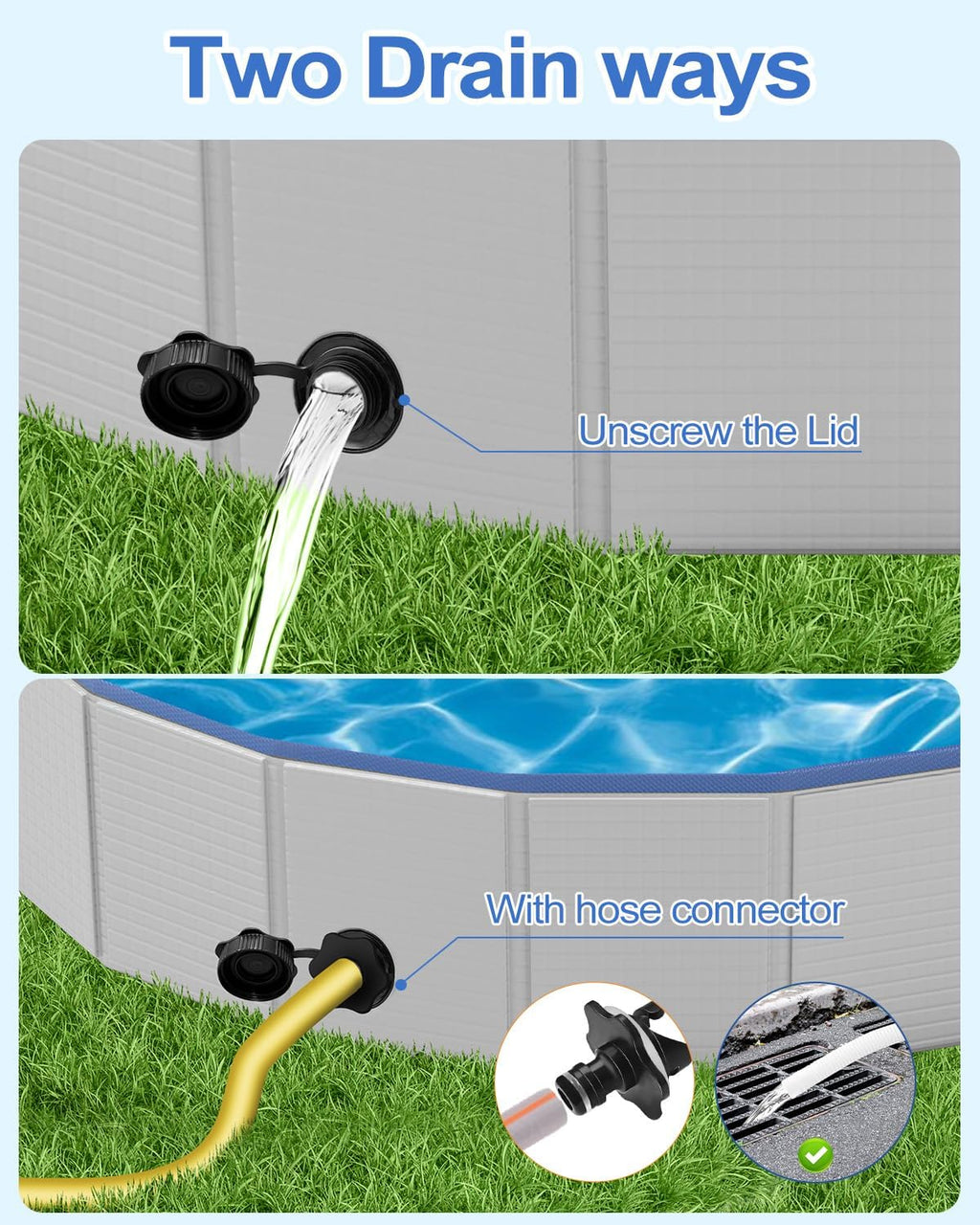 Dog Pool for Large Dogs, Foldable Plastic Pool for Dogs Slip-Resistant (XL - 79'' x 16'')