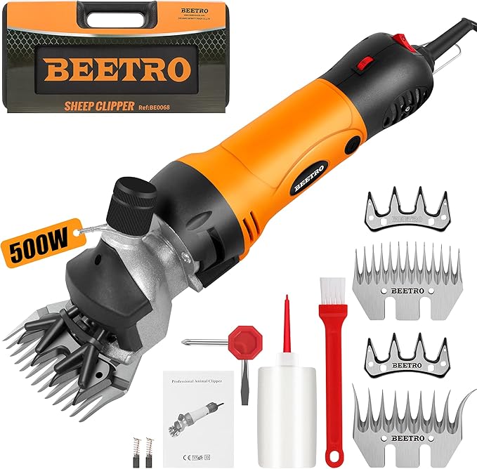 BEETRO 500W Electric Professional Sheep Shears, Animal Grooming Clippers by BEETROUSA