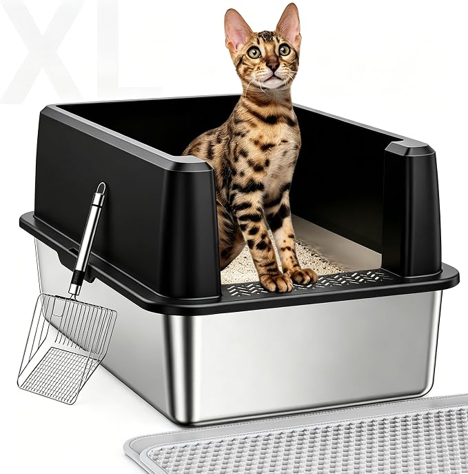 WoofiGo Stainless Steel Cat Litter Box by CatLitterBox