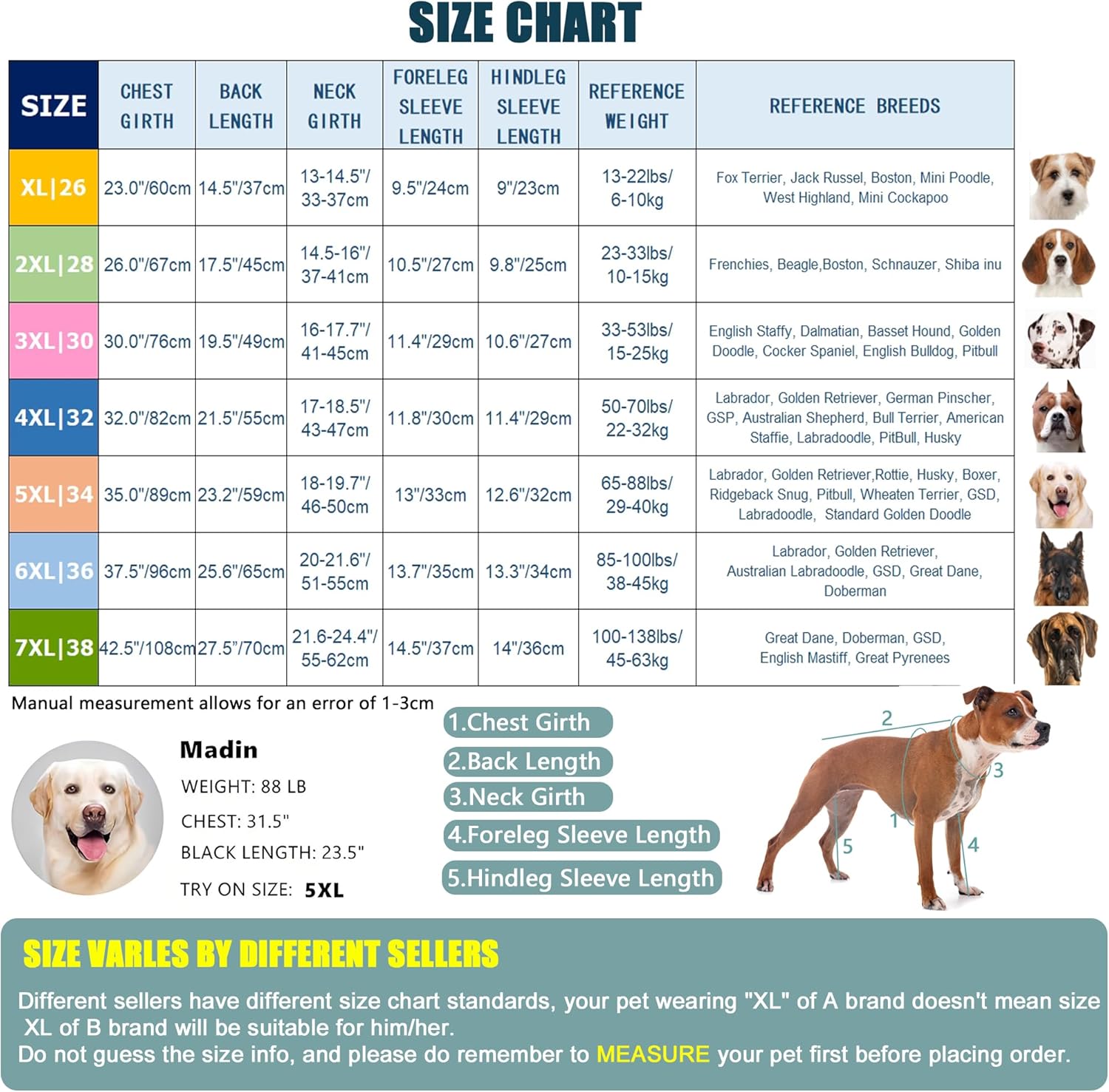 Yeapeeto Dog Onesie Surgery Recovery Suit for Large Medium Bodysuit Dogs Pajamas PJS Full Body for Shedding, Prevent Licking, Wound Protection, Cone Alternative… (Blue Green, 5XL)