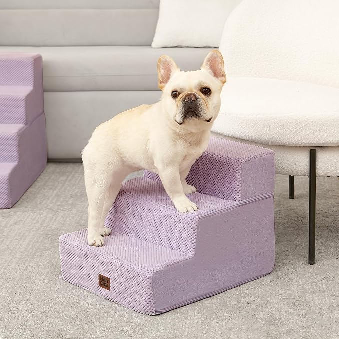 EHEYCIGA Dog Stairs for Small Dogs 13.5" H, 3-Step Dog Steps for Couch Sofa and - Image 4