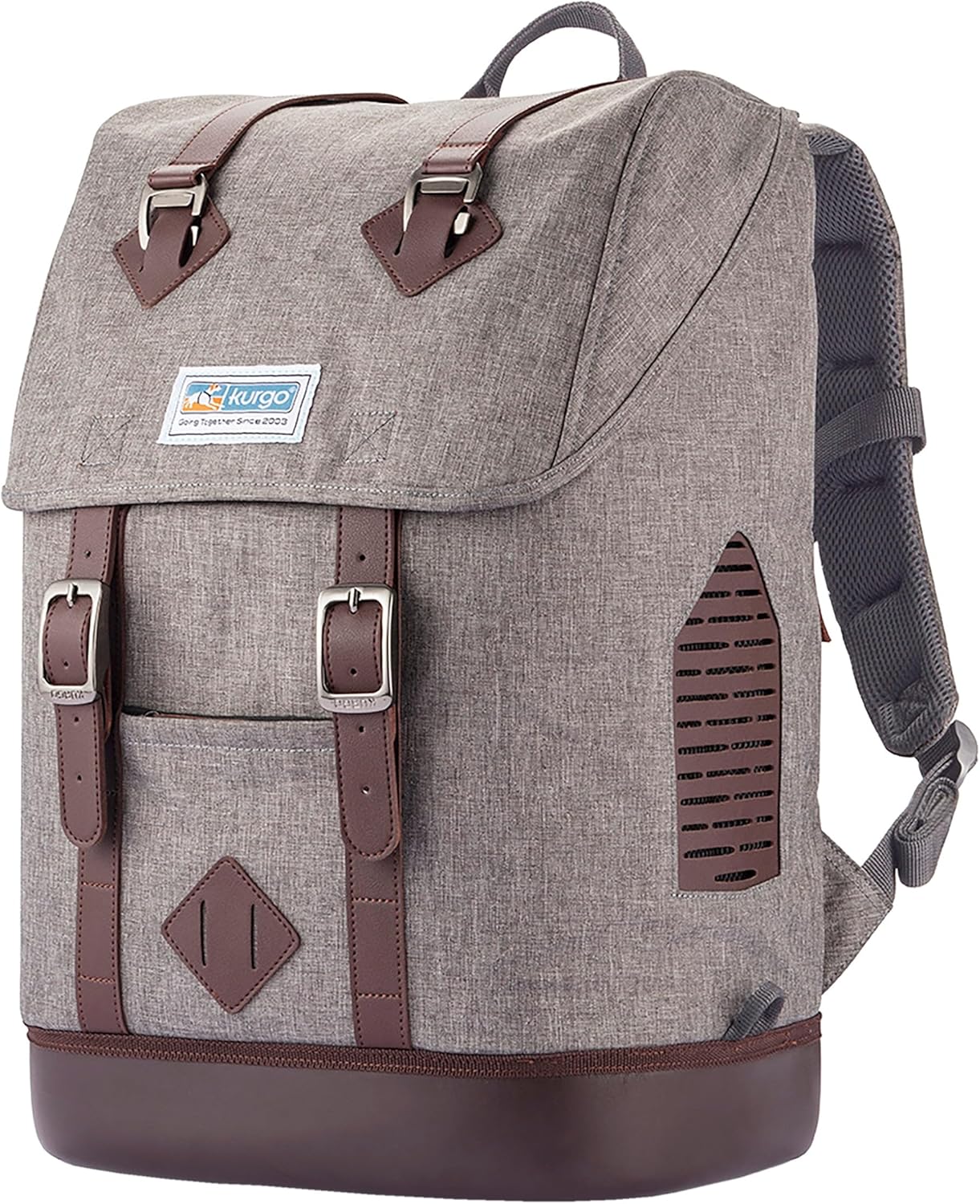 Kurgo Dog Carrier Backpack for Small Pets - Dogs & Cats | TSA Airline Approved | Cat | Hiking or Travel | Waterproof Bottom | G-Train | Ruck Sack | Heather Grey