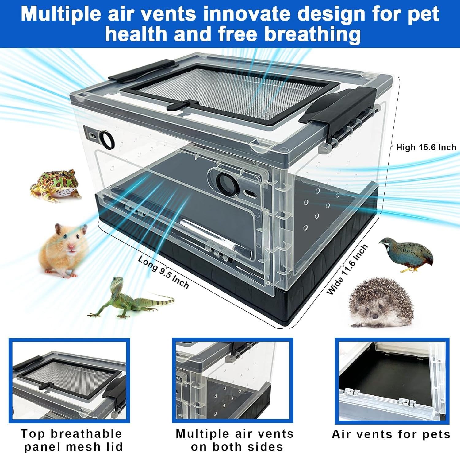 Hamster breeding House Reptile breeding Cages with Wheels (Small Size)