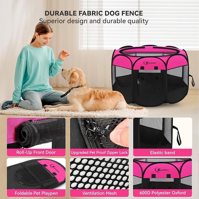 Siedihit Dog Cat Playpen, Large Puppy Pet Playpen, Dog Crate Tent Cage - Image 7
