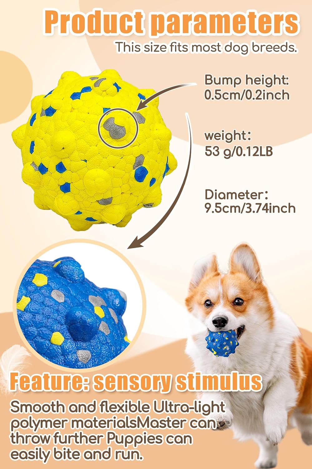 3.7'' Dog Balls for Dogs Aggressive Chewers Indestructible Tennis Durable Bouncy Interactive Dog Toy for Fetch Game Floating Balls (Grey Large)