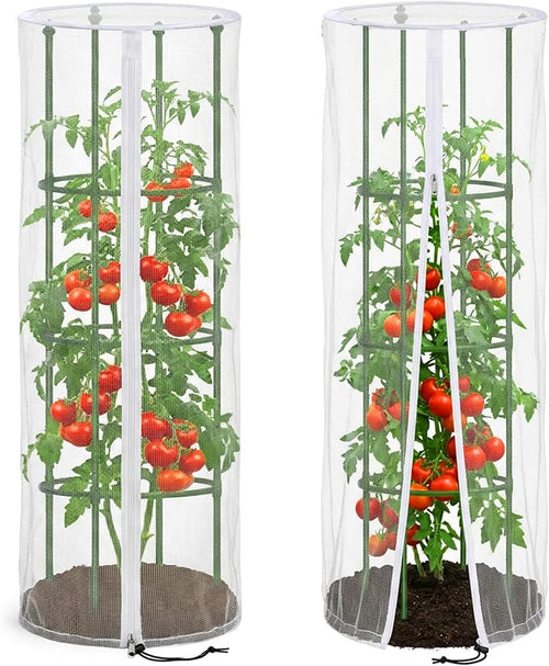 2 Pcs Garden Bird Netting for Round Plant Cage, Tomato Trellis Insect Bird by PurpleStar