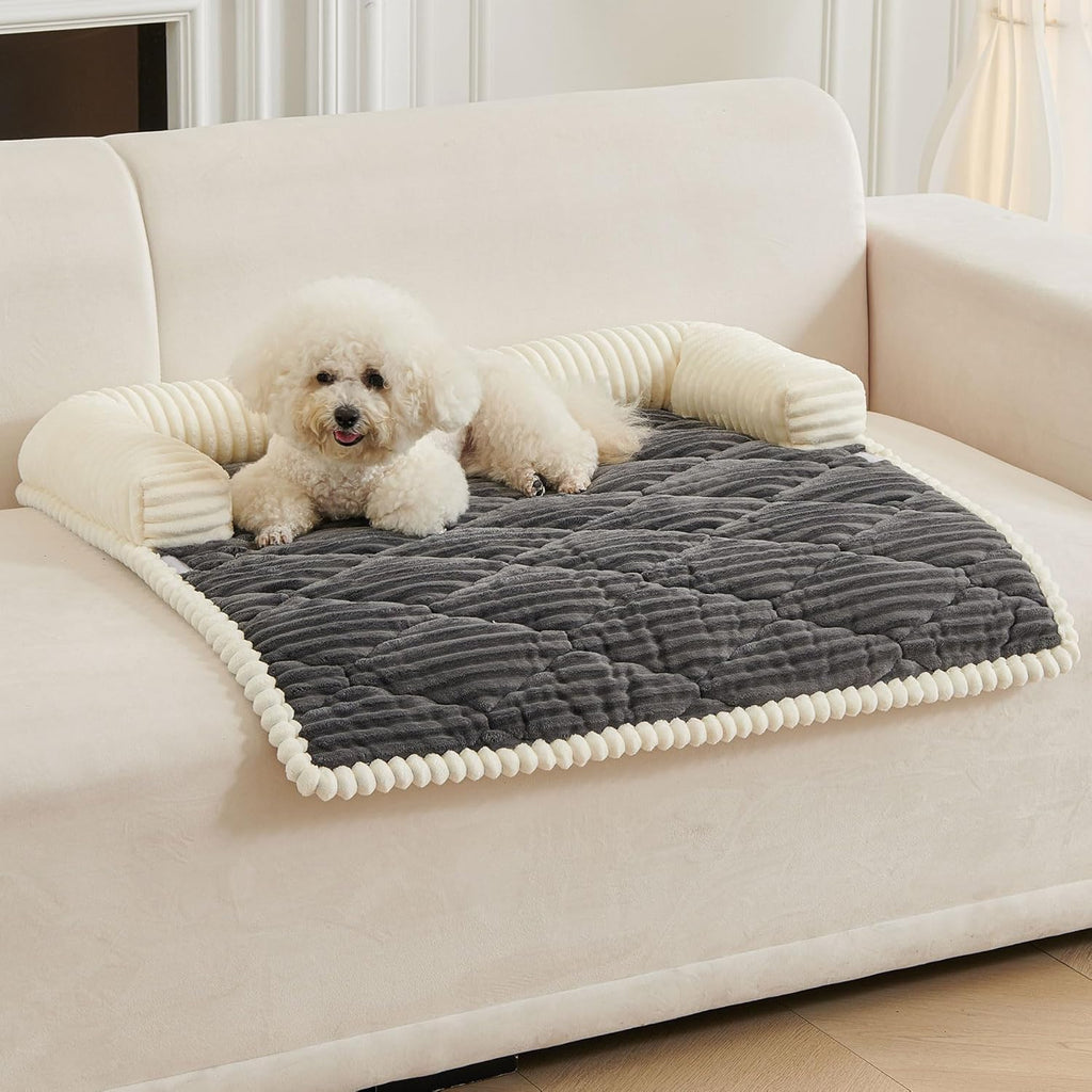 HAOMAIJIA Dog Couch Bed for Medium Dogs, Non Slip Pet Couch Covers for Sofa Thick Soft Washable Dog Couch Cover Protector All Seasons Universal Dogs and Cats Bed Mat (Grey, Medium)