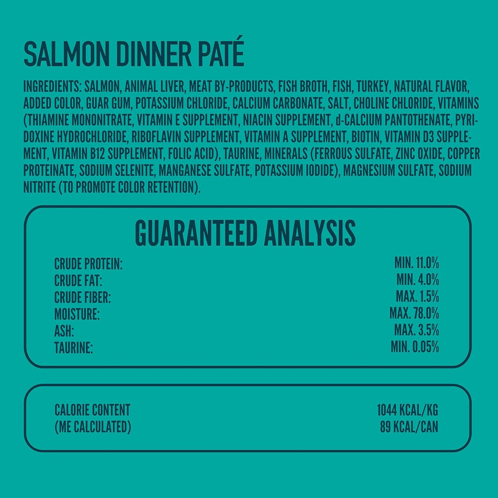 A Strong Heart Canned Wet Cat Food, Salmon Dinner Paté - 3 oz Cans (Pack of 24), Made in The USA with Real Salmon
