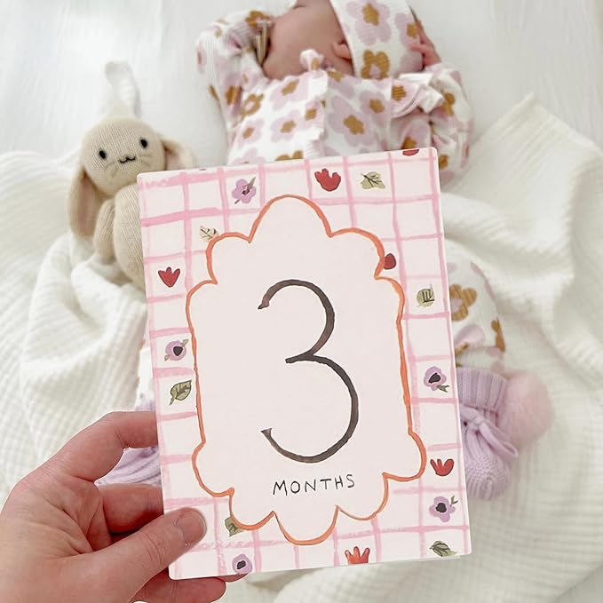 Baby Boy/Girl Monthly Milestone Cards - First Holiday Cards,First Year Month Photo Milestone Cards,Baby Shower Newborn Photo Prop (Cards-2)