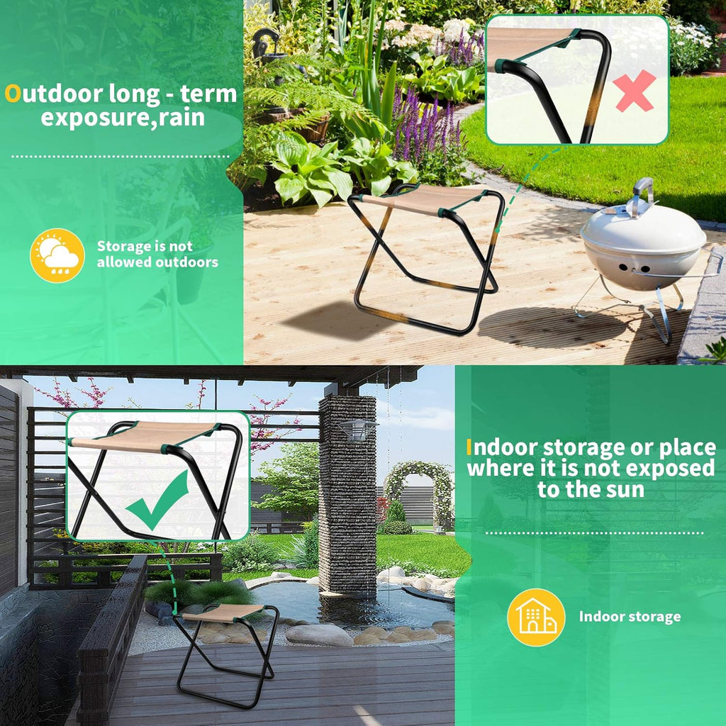 Kitness 9 PCS All-in-one Garden Tools Set Heavy Duty Cast-Aluminium Alloy Gardening Tools Kit with Folding Stool Seat&Detachable Canvas Tool Bag Great Gifts for Gardening