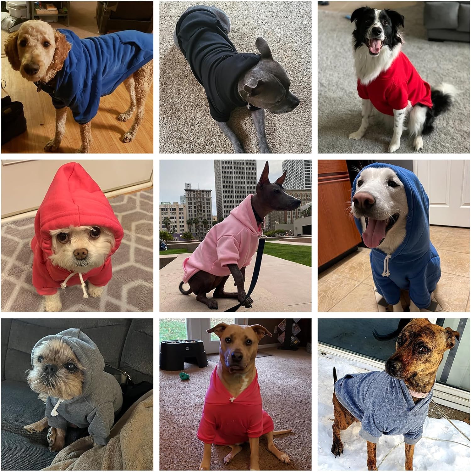 KOOLTAIL Basic Dog Hoodie - Soft & Warm Dog Hoodie Sweater with Leash Hole and Pocket, Dog Winter Coat, Cold Weather Clothes Sweatshirt for Small Medium Large Dogs Puppy Cat Boys Girls Deep PinkXL/XXL