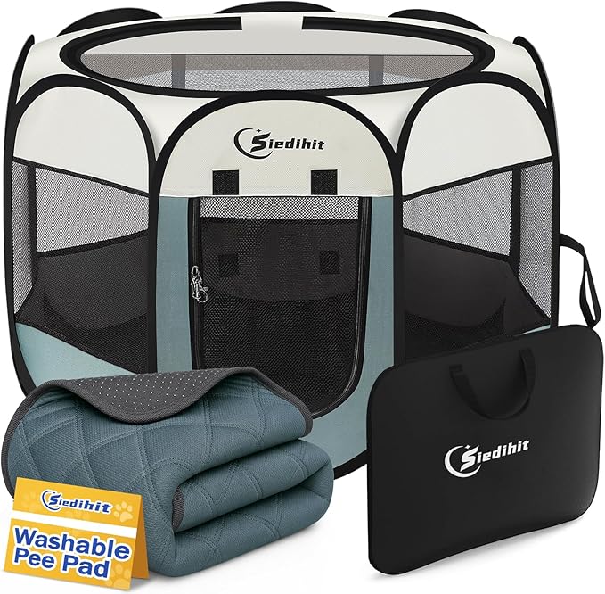 Siedihit Medium Dog Cat Playpen, Puppy Pet Playpen Indoor by Siedihit