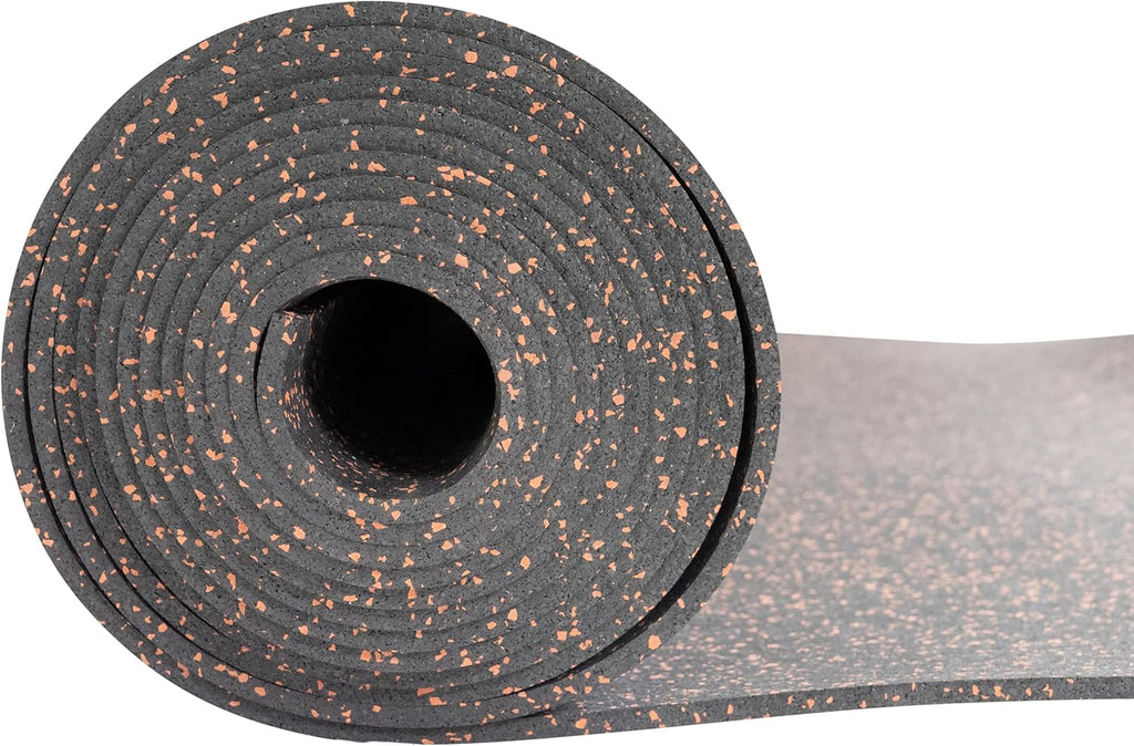 Playsafer Genaflex Rubber Gym Floor Mat, Heavy Duty Commercial Protective Gym Flooring Roll - 8mm Thick (10% Red, 4' X 15')
