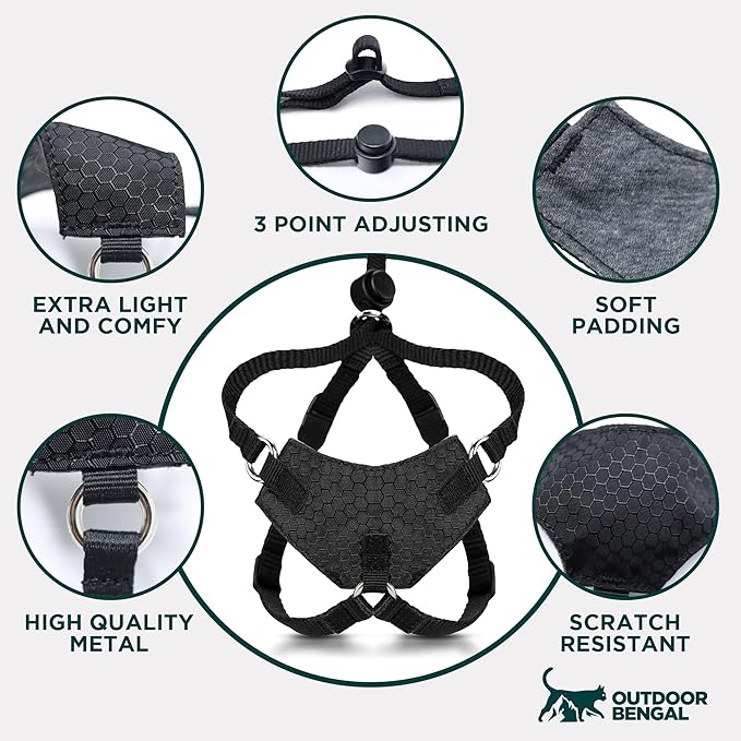 Houdini™ Escape Proof Cat Harness and Leash Set by OutdoorBengal – Black - Image 8