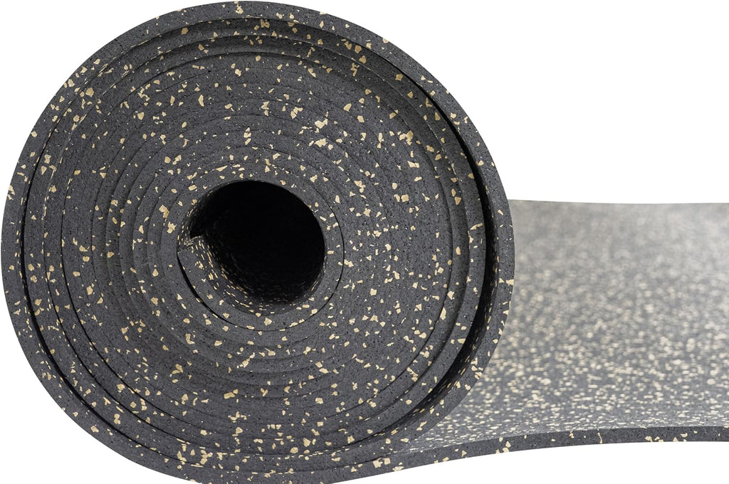 Playsafer Genaflex Rubber Gym Floor Mat, Heavy Duty Commercial Protective Gym Flooring Roll - 8mm Thick (10% Tan, 4' X 15')