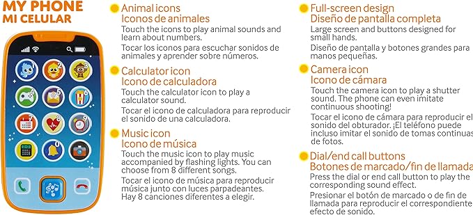 JOYIN Smartphone Toys for Baby, Remote Control Baby Phone with Music, Learning Toy, Birthday Gifts for Infants, Kids, Boys and Girls, Gift for Christmas