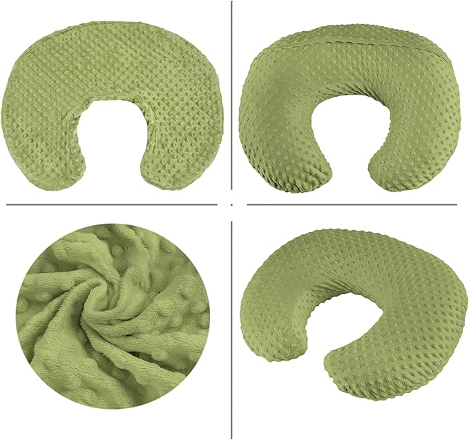 Nursing Pillow for Bottle and Breastfeeding, Ergonomic Comfort Nursing Essentials for Mom and Baby, Feeding Support Pillow with Removable Cover, Easier and Healthier Nursing (Dark Green)