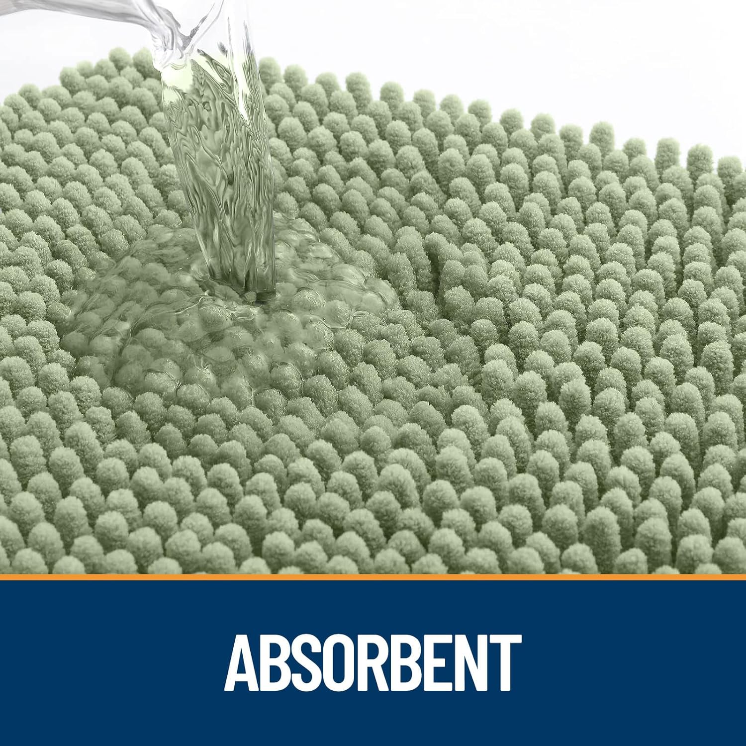 OLANLY Dog Door Mat for Muddy Paws 59x35, Absorbs Moisture and Dirt, Absorbent Non-Slip Washable Doormat, Quick Dry Chenille Mud Mat for Dogs, Entry Indoor Entryway Carpet for Inside Floor, Sage Green