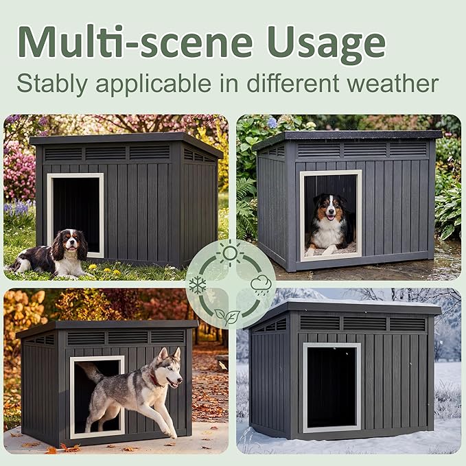 DRATO Small Dog House, Weatherproof Resin Dog House Outdoor - Image 5