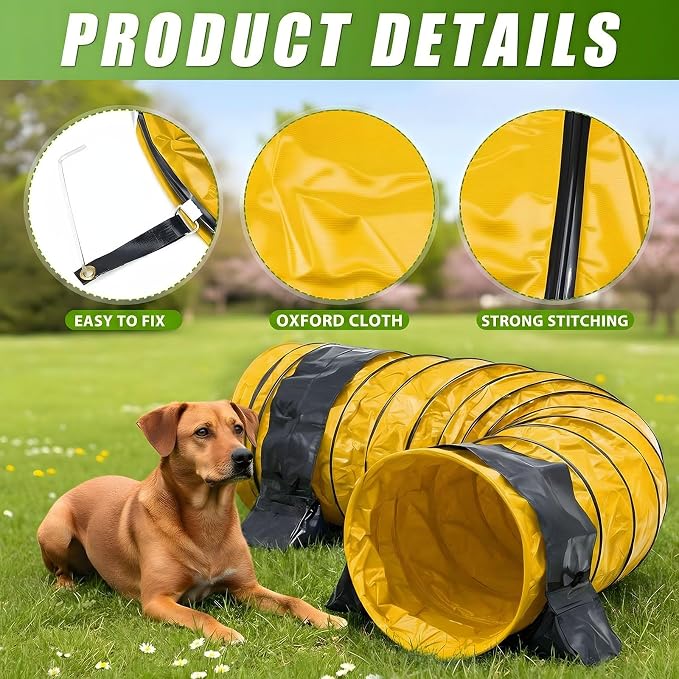 Briwooody 24 in 10 Foot PVC Dog Agility Tunnel - Image 4