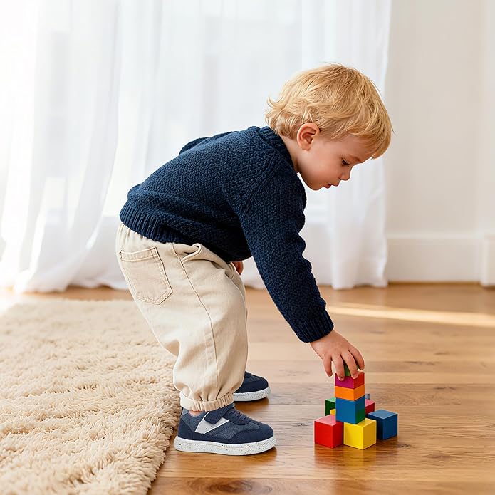 Apakowa First Walker Sneakers Shoes for Infant Baby Toddler Boys and Girls – Wide Toe Box Baby Shoes Soft Sole All Season Size 6 9 12 18 24 Months