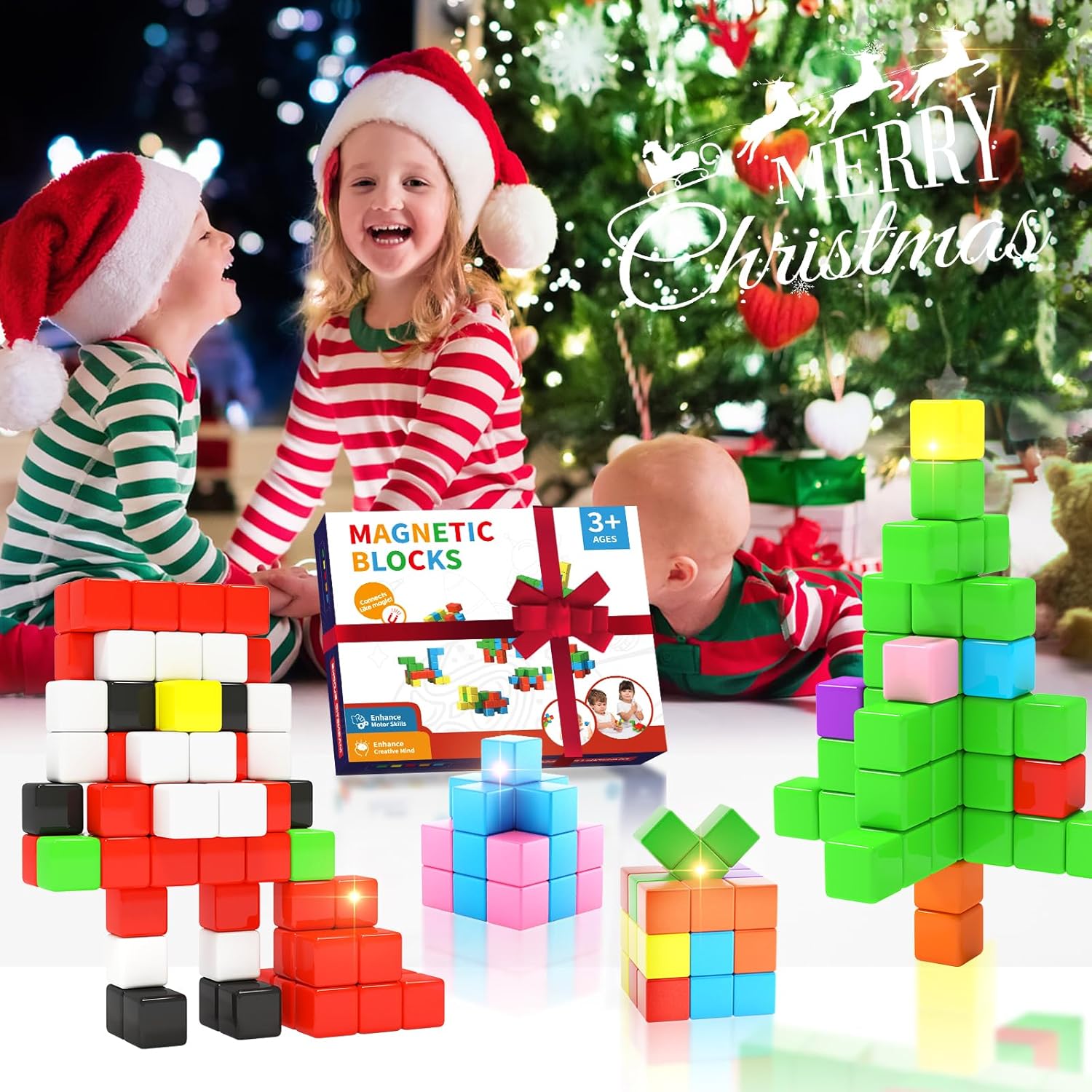 40pcs Magnetic Blocks for Toddler Toys, Magnetic Cubes Building Blocks Classroom Must Haves, STEM Preschool Sensory Magnet Toys for 3 4 5 6 Year Old Boys and Girls