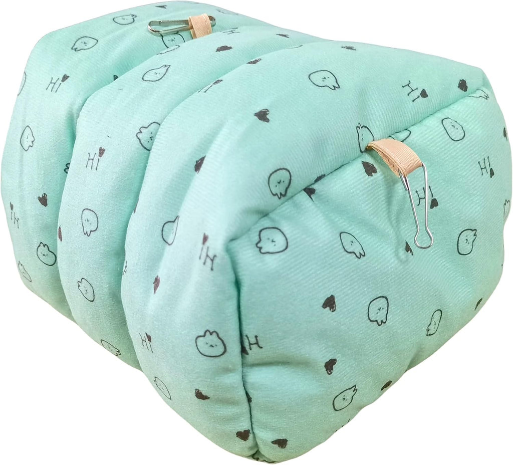 WowowMeow Guinea Pigs Bed,Hamster Bed,Soft Sleep Mat Pad and Warm Cave for Rats,Rabbit,Chinchillas,Hedgehog,Squirrel and Other Small Animals (L, Heart-Green)