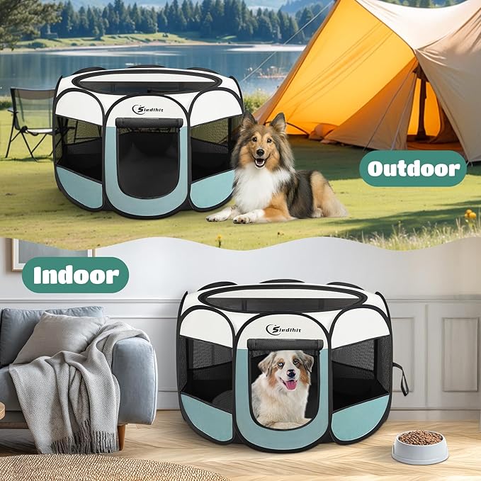 Siedihit Large Dog Cat Playpen, Puppy Pet Playpen Indoor - Image 3