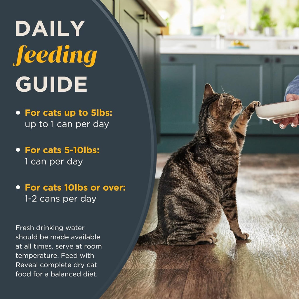 Reveal Natural Wet Cat Food, 18 Count, Grain Free, Limited Ingredient Cat Food Cups, Tuna with Shrimp in Broth, 2.12 oz Easy Peel Cups