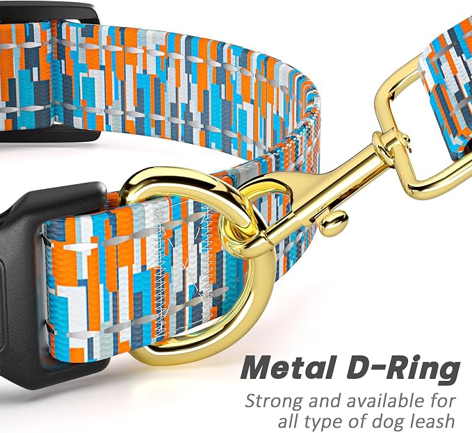 Reflective Dog Collar for Large Dogs, Cute Boho Adjustable Heavy-Duty Nylon - Image 5