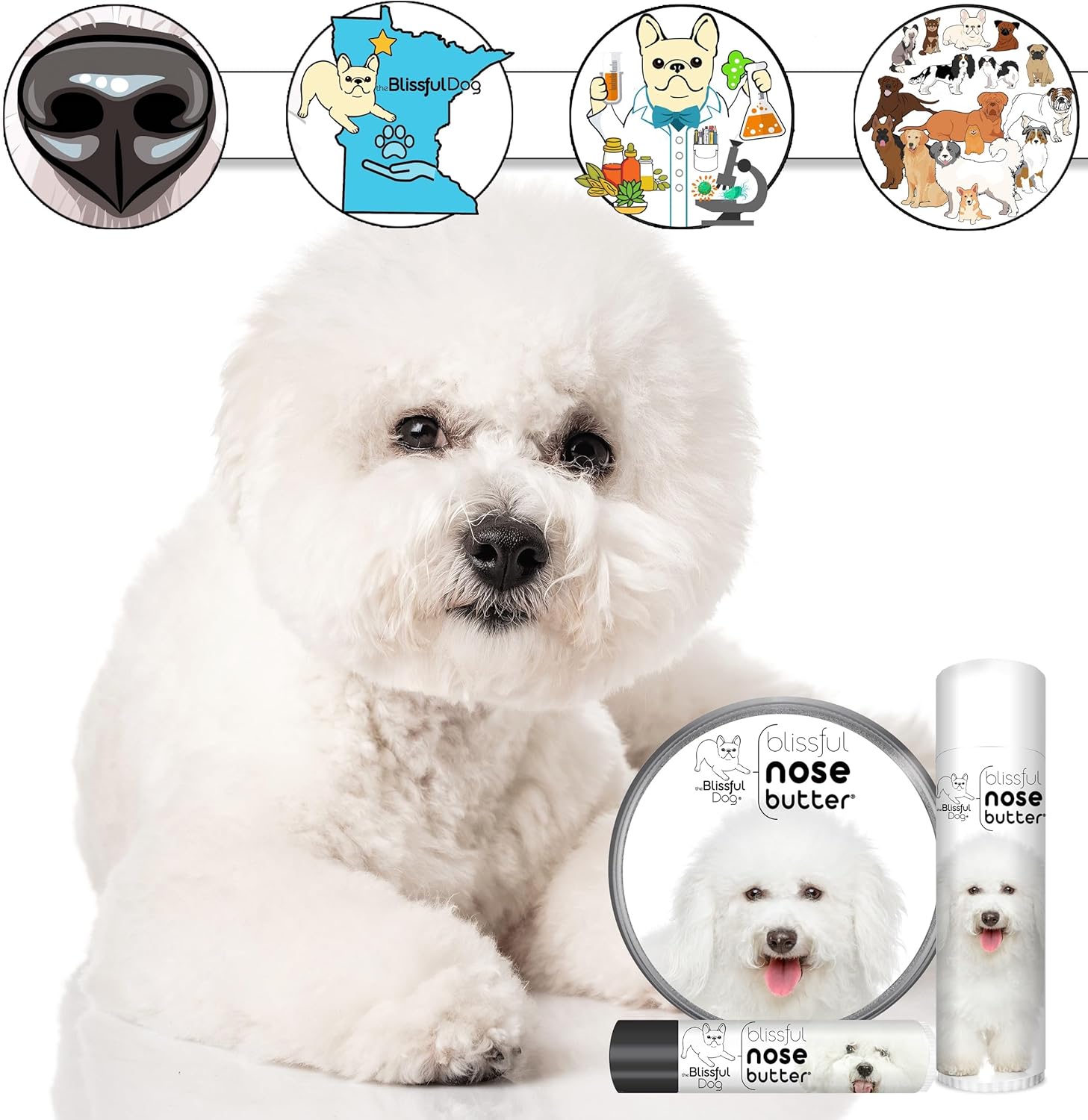 The Blissful Dog Bichon Frise Unscented Nose Butter, 0.50-Ounce