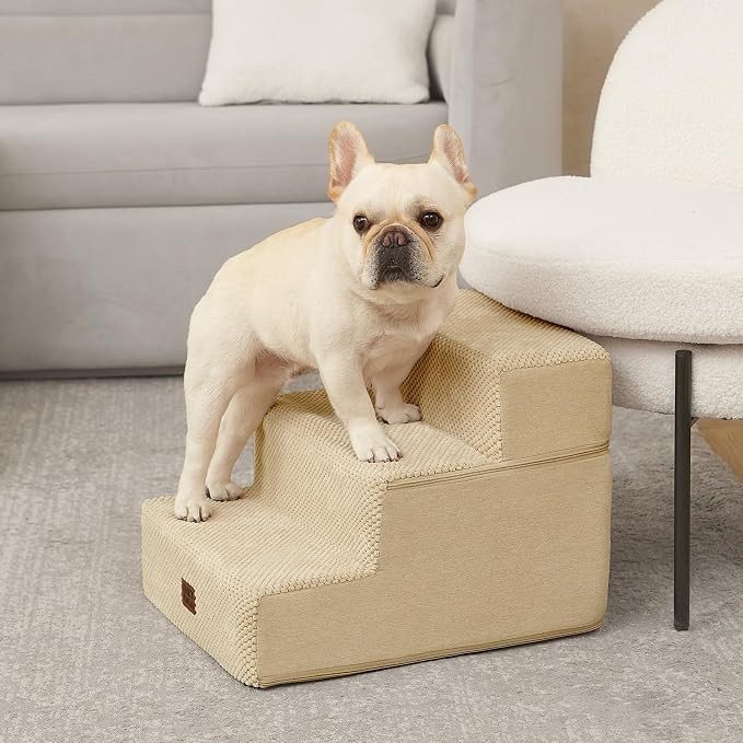 EHEYCIGA Dog Stairs for Small Dogs 13.5" H, 3-Step Dog Steps for Couch Sofa and - Image 4