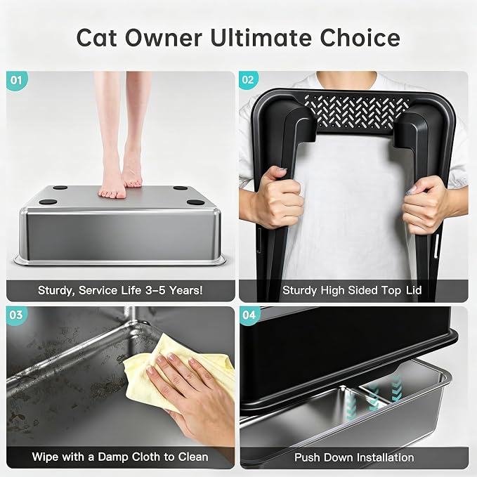 WoofiGo Stainless Steel Cat Litter Box - Image 5
