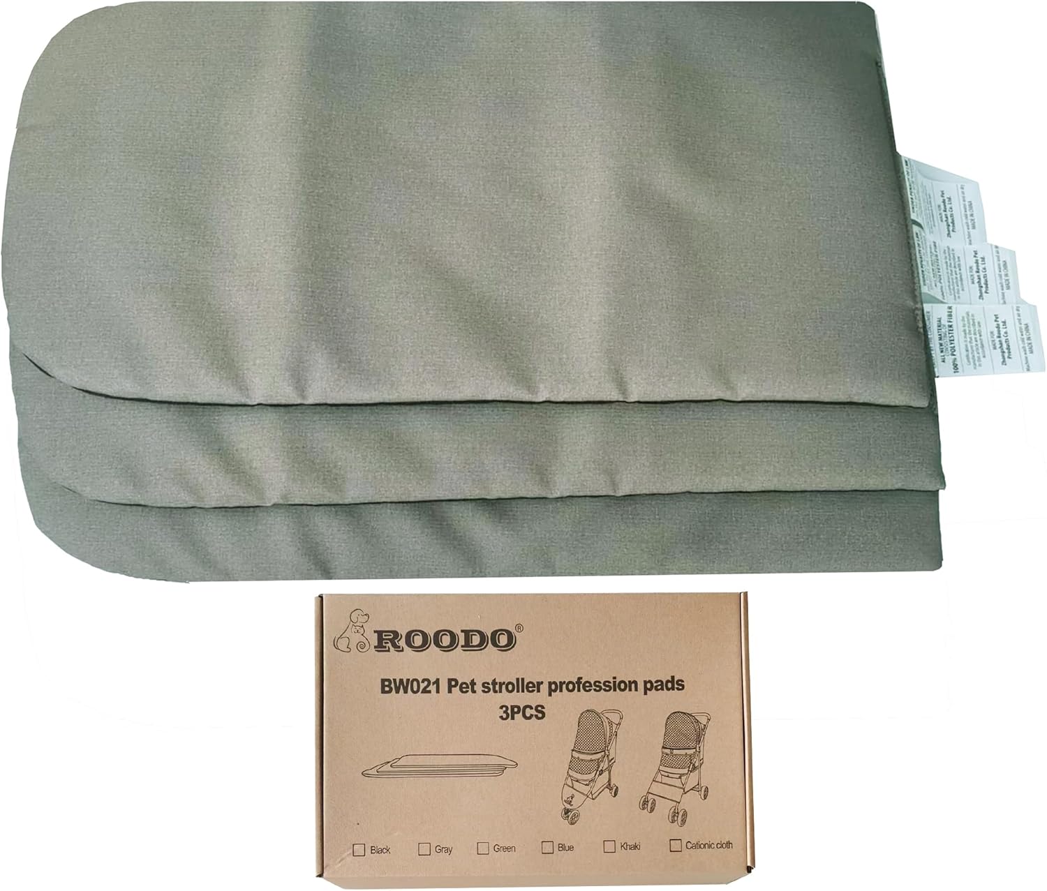 ROODO Pet Stroller Inner Pad for Exclusive Use,Original,Replaceable,Easy to Clean,Set of 3 pc(Gray)