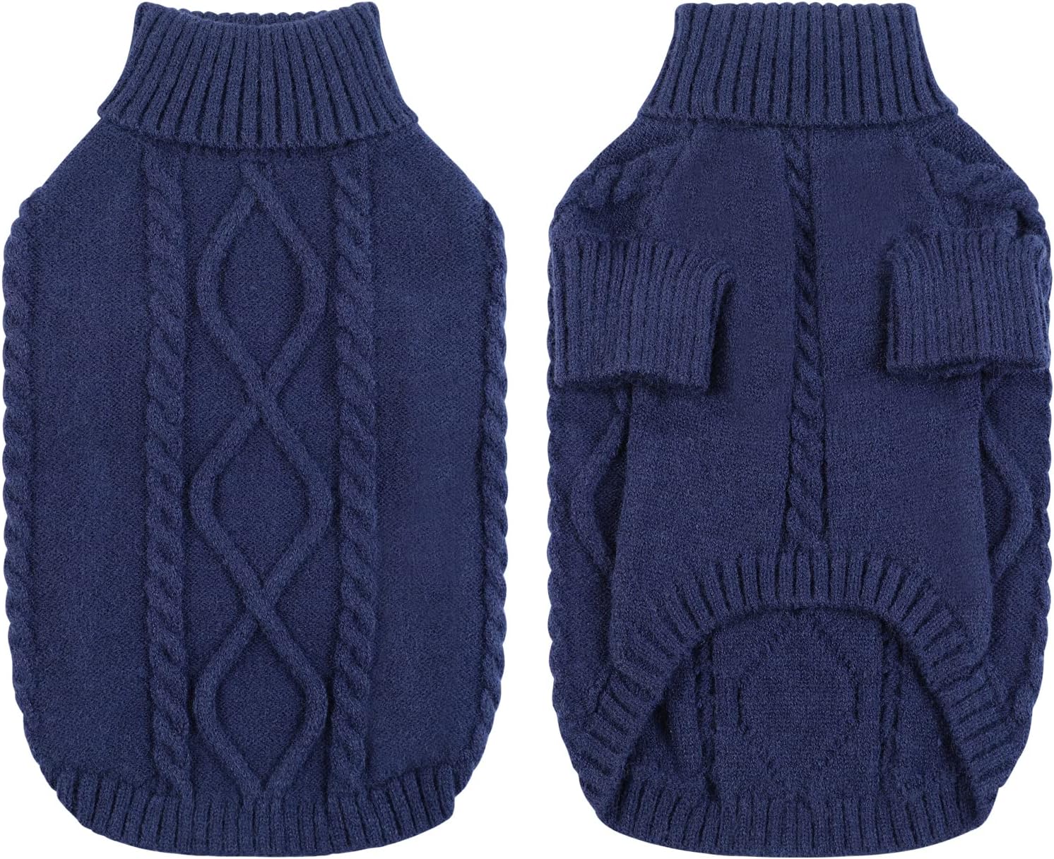 Queenmore Dog Sweater for Large Size Pet,Pitbull Dog Sweater,XXL Doggy Sweater for Labrador Retriever,Cold Weather Warm Knitted Pet Sweatershirt for Boy Girl Dogs (Dark Navy,2XL)
