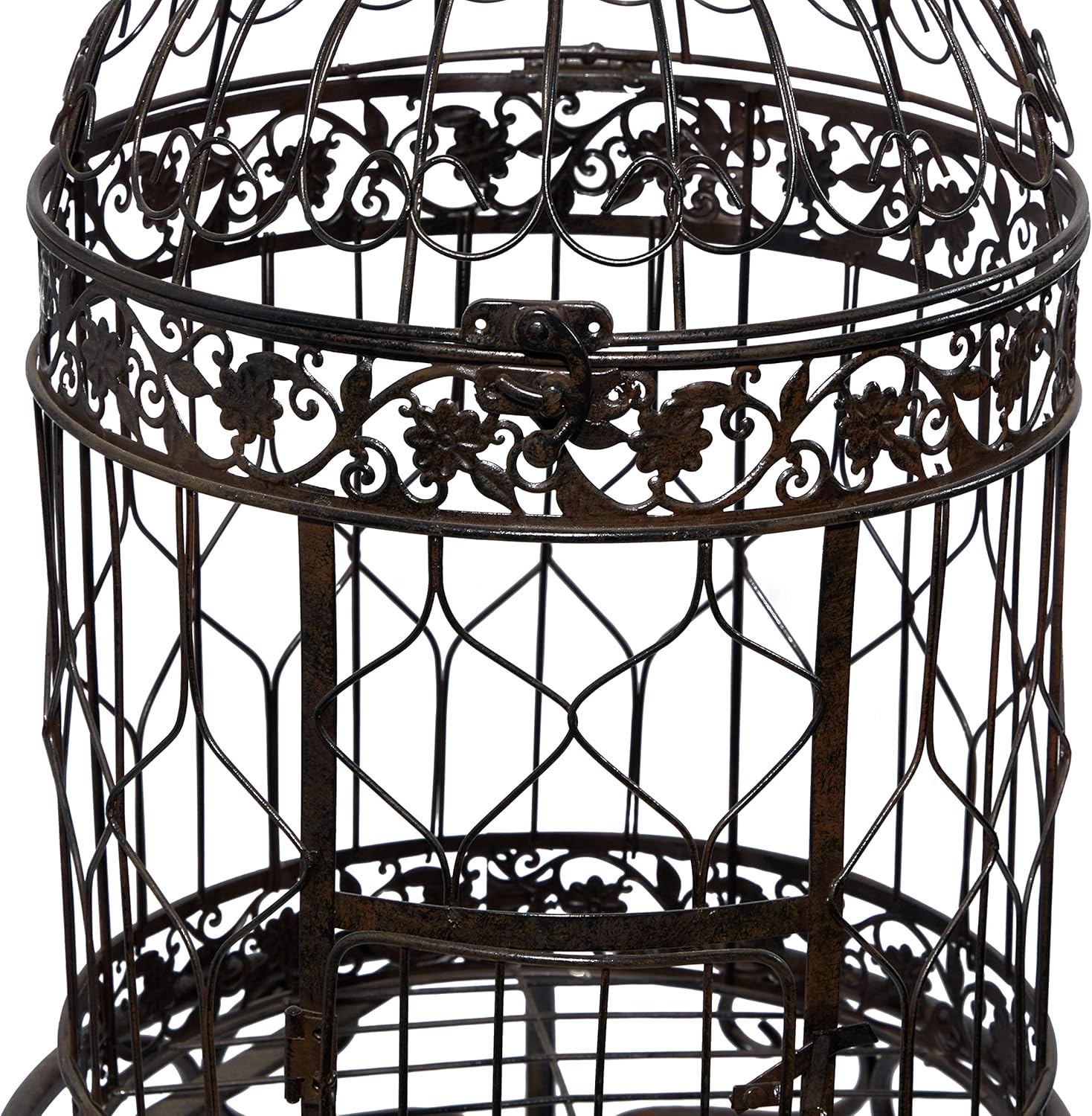 Deco 79 Vintage Metal Free-Standing Birdcage, 14" x 14" x 47", Black