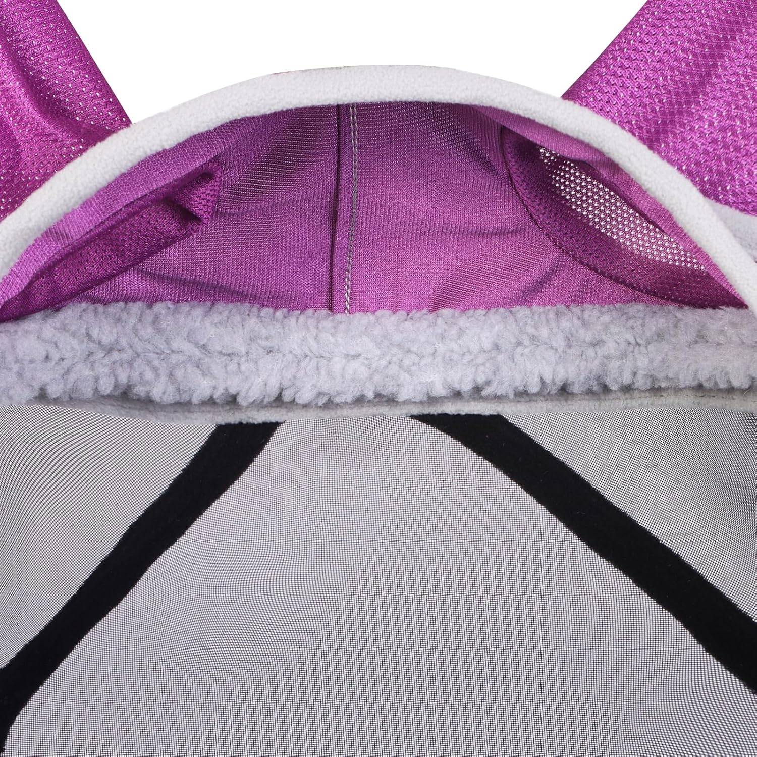 Harrison Howard CareMaster Pro Luminous Horse Fly Mask Large Eye Space Standard with Ears UV Protection for Horse Dark Magenta S Pony