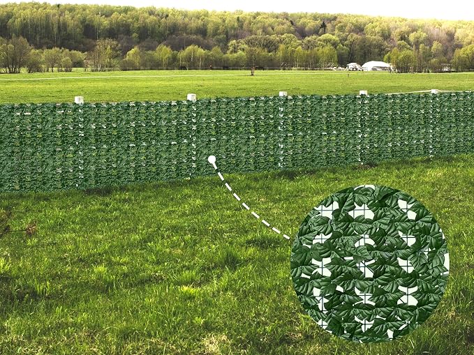 Artificial Fence Privacy Screen: 6FT x 50FT UV-Anti Faux Greenery Backdrop Ivy - Image 7