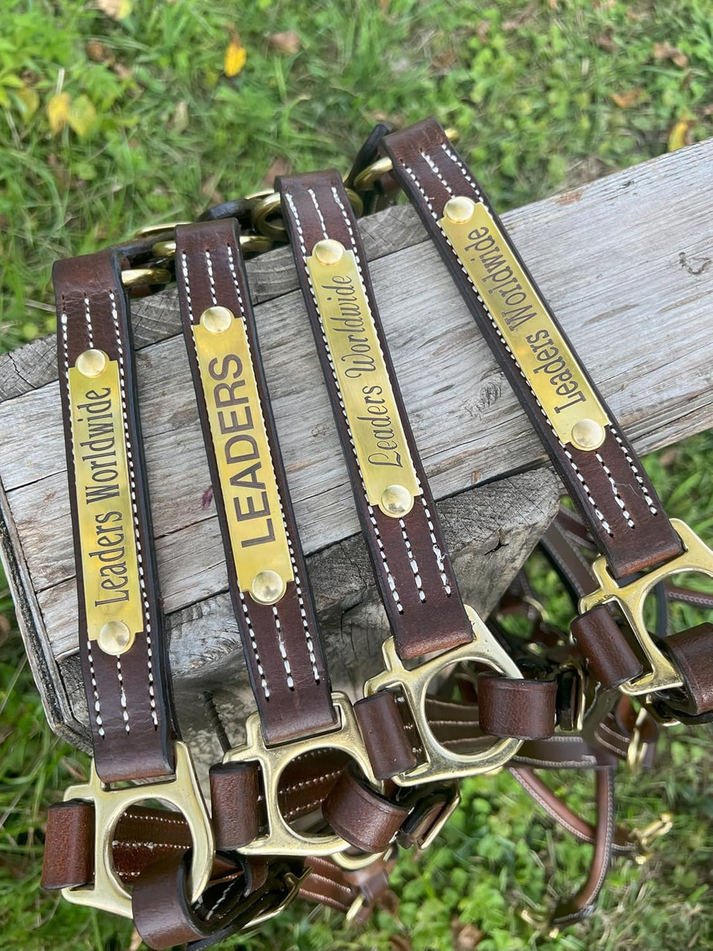 Leaders Leather Halter for Horses with Customized Engraved Name Plate Option Halter for Horse