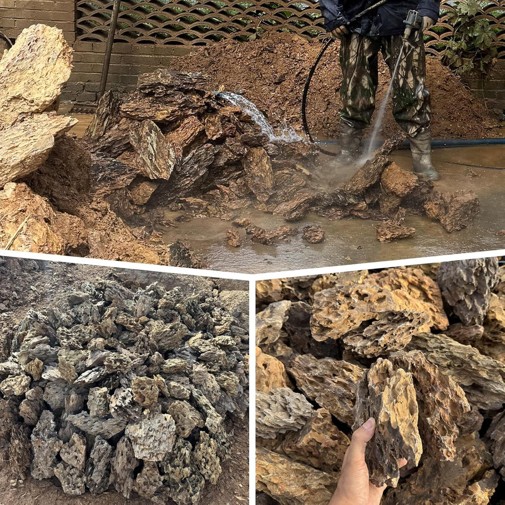 Natural Rock Stone 10LB Fish tank rock for Aquarium Landscaping Models Fish Tank Decoration, Freshwater Planted Aquariums and Amphibian enclosures-2-6 inches