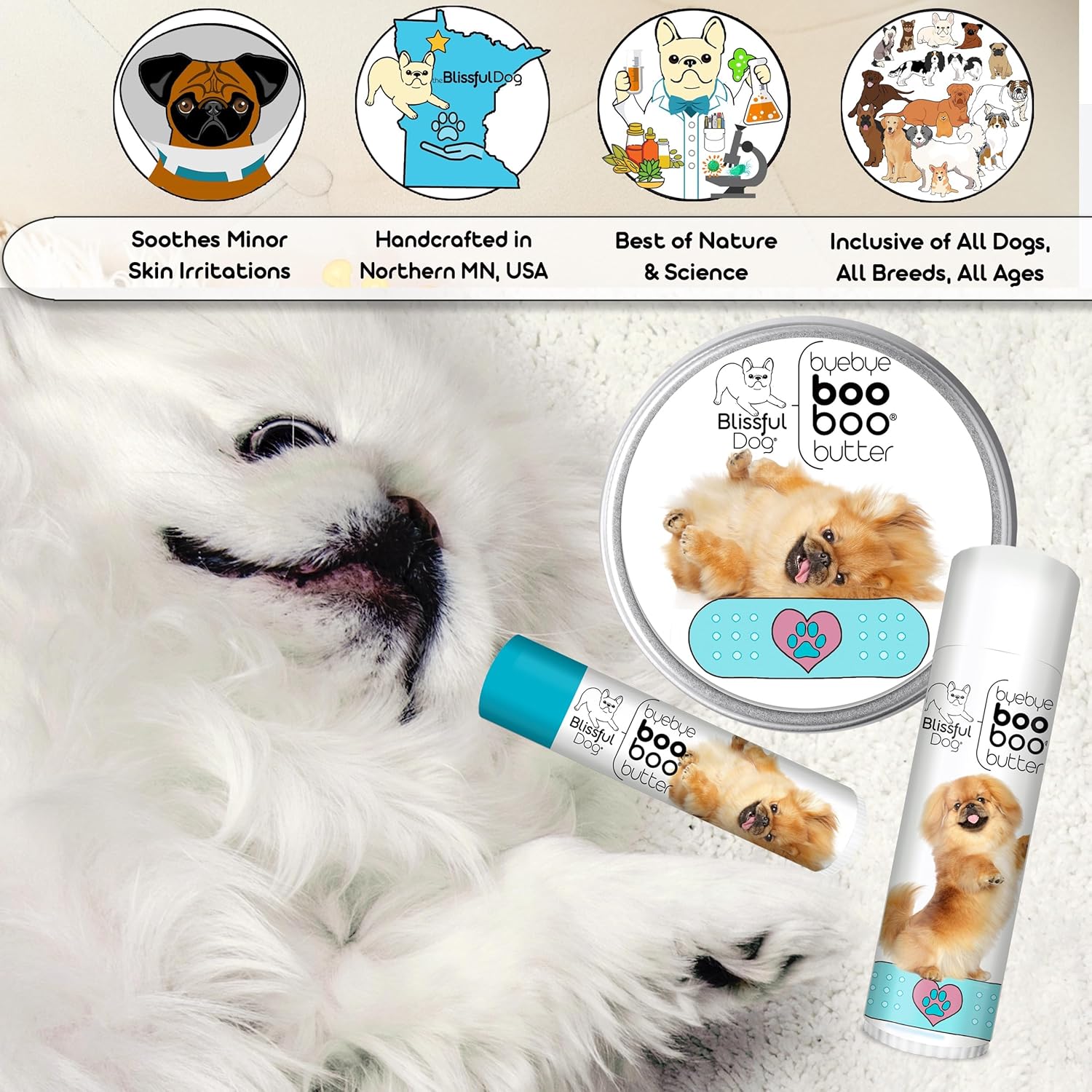 The Blissful Dog .50 oz Tube Pekingese Booboo Butter