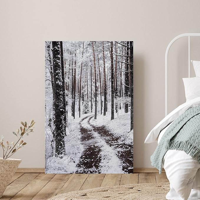 SIGNWIN Canvas Wall Art Winter Trees Cool Dramatic Forest Multicolor Nature Photography Rustic - 32x48 inches