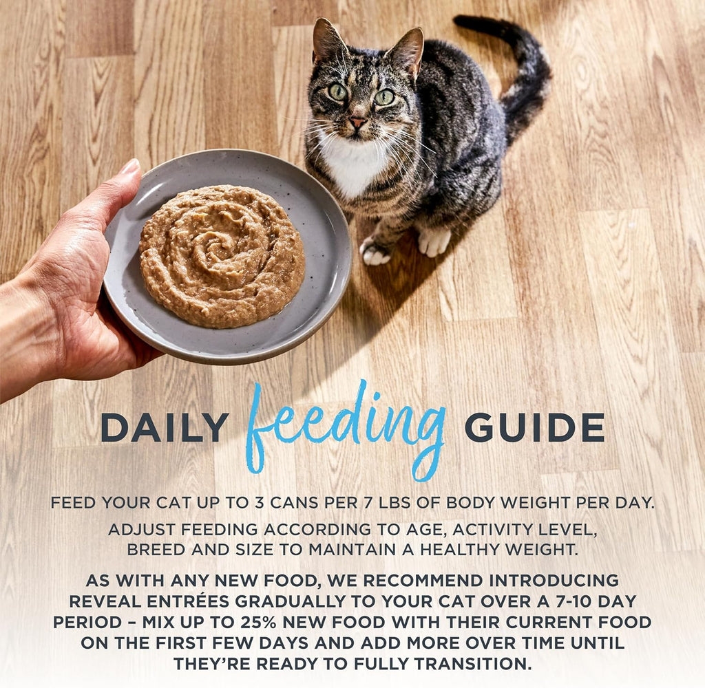 Reveal Entrées Natural Wet Cat Food Paté, Grain-Free with Added Vitamins & Minerals, Carrageenan-Free Chicken Breast Paté Recipe (24 x 2.47 oz Cans)
