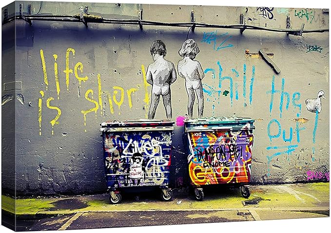 SIGNWIN Canvas Wall Art Banksy Canvas Prints Home Artwork Decoration for Living Room,Bedroom - 32x48 inches