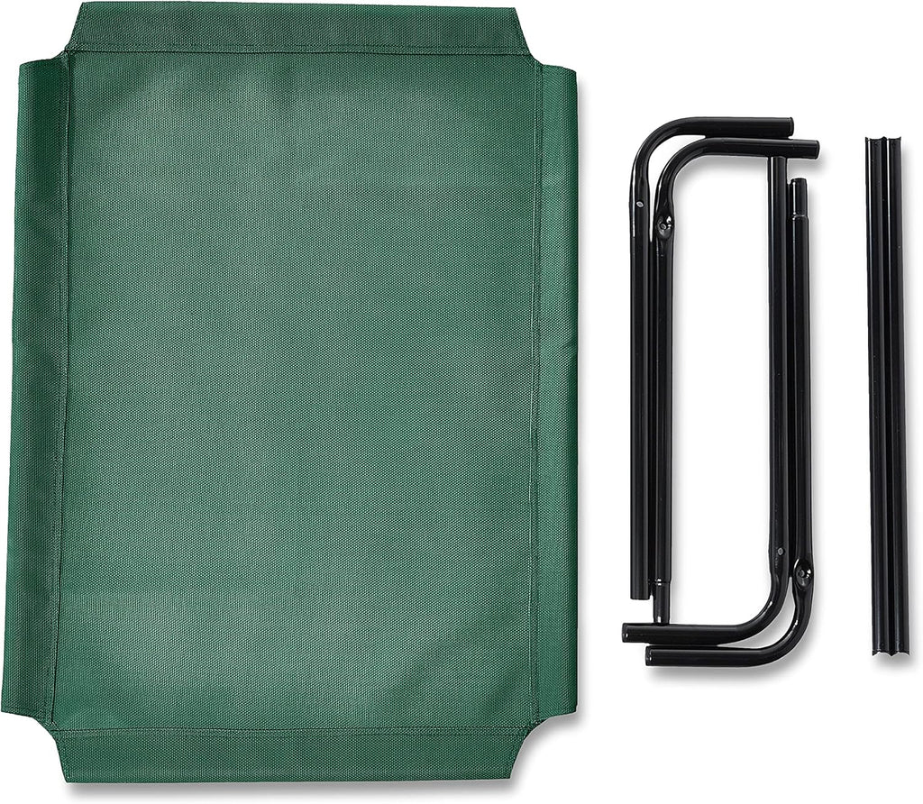 Amazon Basics Cooling Breathable Elevated Dog Bed with Metal Frame for Medium Dogs, 43 x 26 x 7.5 Inch, Green
