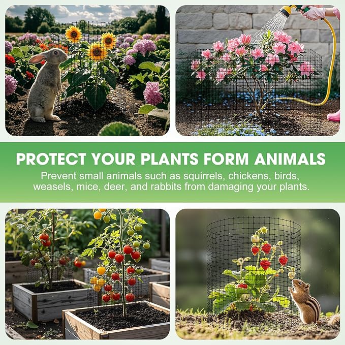 9 PCS Plant Protectors from Animals, 12x12 Inch Heavy Duty Metal Plant Cages - Image 4