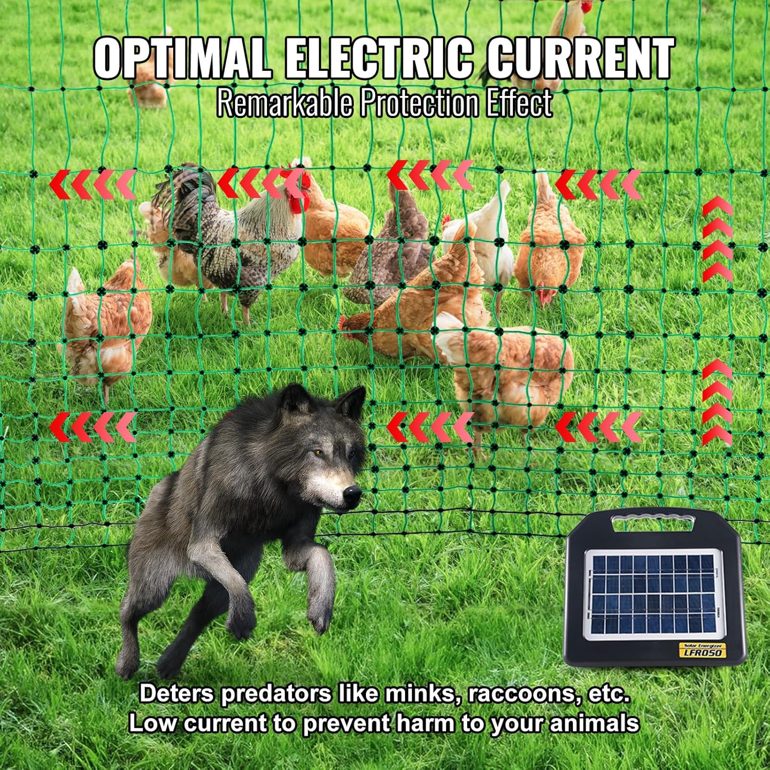 VEVOR Electric Poultry Netting, 48" H x 168' L, PE Net Fencing Kit with Posts & Double-Spiked Stakes, Utility Portable Mesh for Chickens, Ducks, Geese, Rabbits, Used in Backyards, Farms, and Ranches