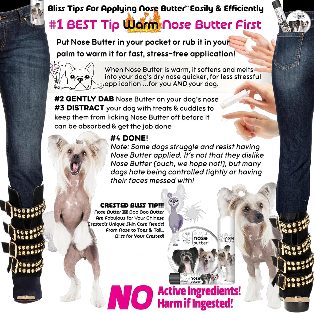 The Blissful Dog Chinese Crested Unscented Nose Butter, 4-Ounce