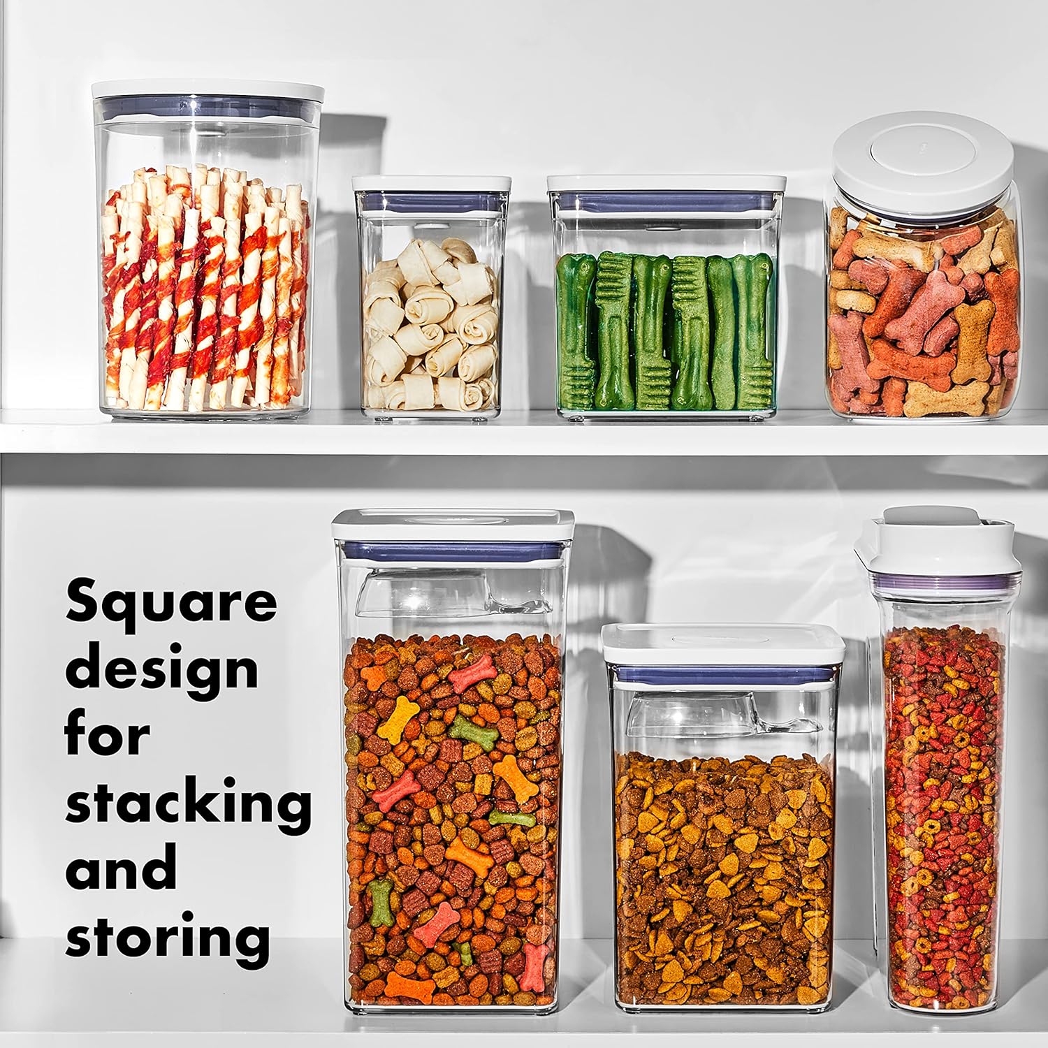 OXO Good Grips Pet POP – 1.1 Qt/1 L | Ideal for up to 1lb of treats | Airtight Dog and Cat Food Storage Container | BPA Free