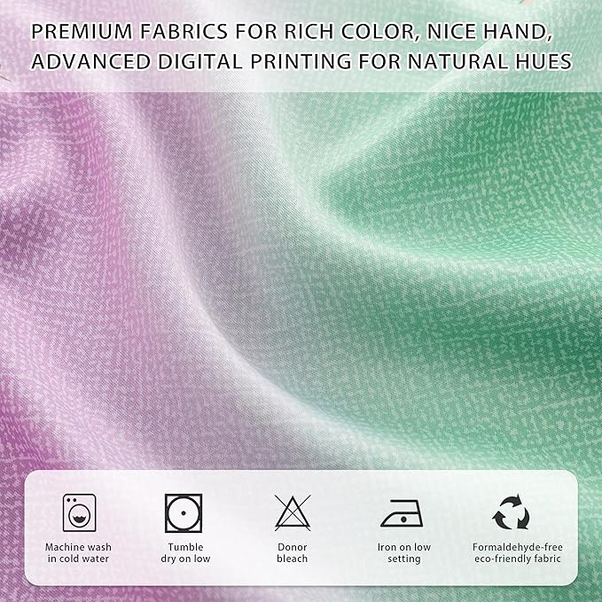 XiDi Girls Curtains for Bedroom 63 Inches Long 2 Panels Green Purple Blue Rainbow Blackout Curtains for Little Girl Kids Room Decor Living Room, Princess Unicorn Wall Decals Drapes 52x63